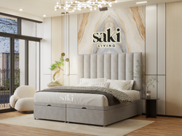 Amelia Divan Ottoman Storage Stripe Panel Bed Frame