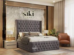 Emma Wingback Chesterfield Extra Sides Design Bed Frame With Optional Storage