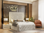 Ivanna Chesterfield Border Cut Extra Sided Design Bed Frame With Optional Storage