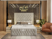 Ivanna Chesterfield Border Cut Extra Sided Design Bed Frame With Optional Storage