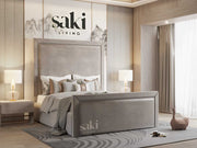 Victoria Chesterfield Border Cut Bed Frame with Optional Storage