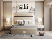 Matilda Framed Matte Black Wooden Bed Frame with Optional Storage