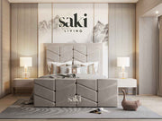 Juliette Deep Block Panel Upholstered Bed Frame with Optional Storage