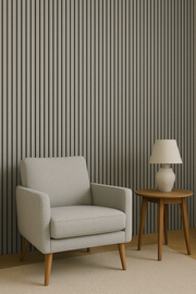 3D Acoustic Slat Wall Panel Light Grey