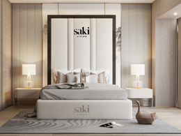 Arabella Matt Black Wooden Thick Border Super Size Headboard With Optional Storage