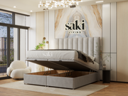 Amelia Divan Ottoman Storage Stripe Panel Bed Frame