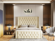 Amaadi Wingback Chesterfield Border Cut Bed Frame With Optional Storage