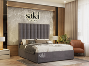 Lorna Panel Line Divan Bed Base and Headboard With Optional Storage Drawers