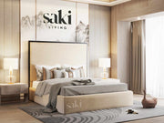 Sophia Minimalist Matte Black Wooden Bed Frame with Optional Storage