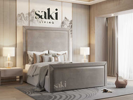 Victoria Chesterfield Border Cut Bed Frame with Optional Storage