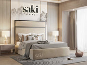 Matilda Framed Matte Black Wooden Bed Frame with Optional Storage