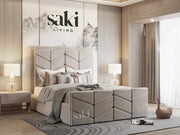 Juliette Deep Block Panel Upholstered Bed Frame with Optional Storage