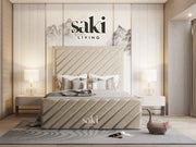 Eleanor Diagonal Panel Upholstered Bed Frame with Optional Storage