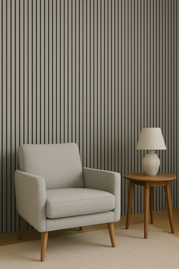 3D Acoustic Slat Wall Panel Light Grey
